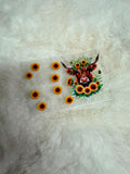 Sunflower Highland Charm UV DTF Decal 🌻🐮✨