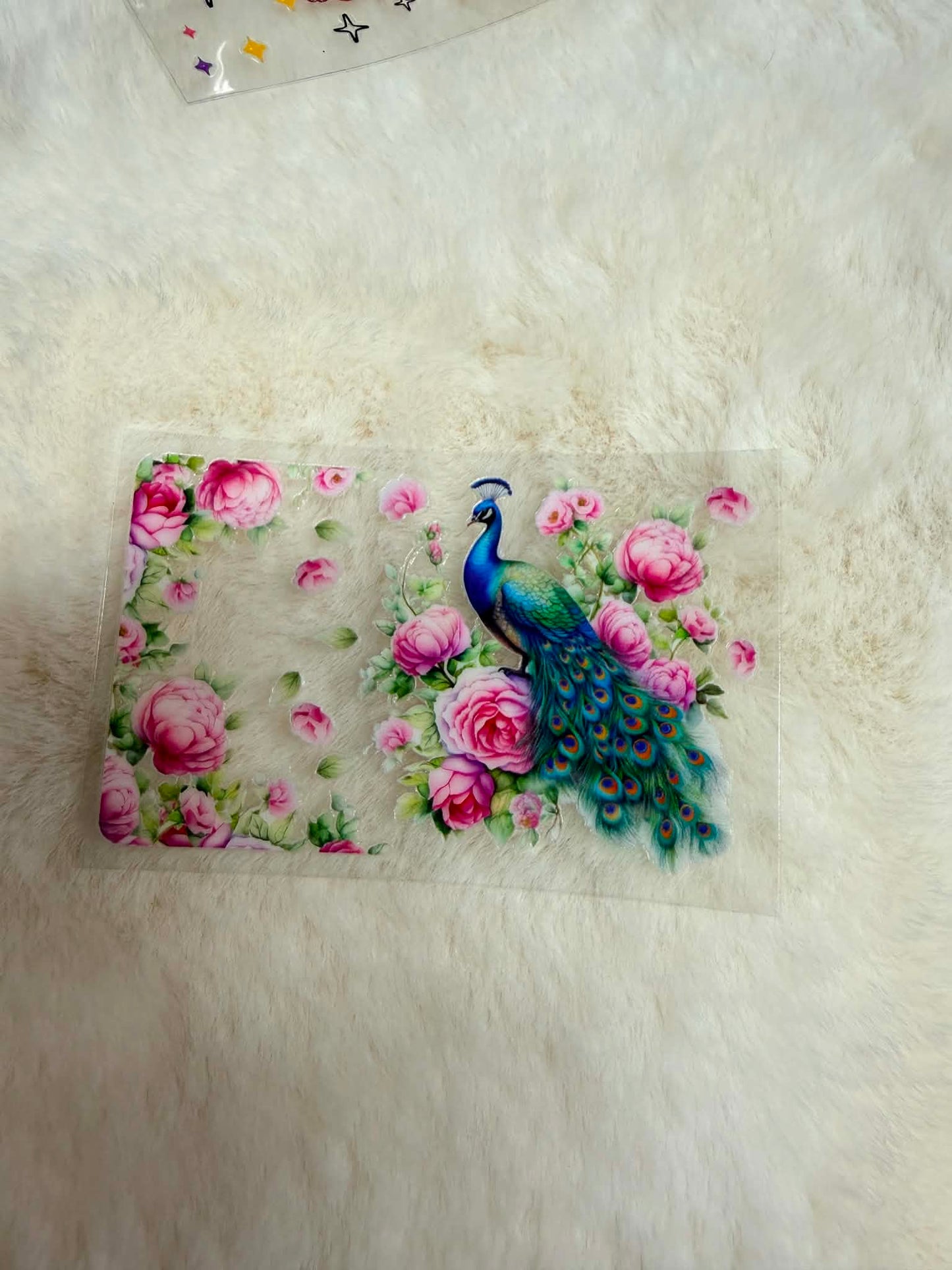 Rose Garden Peacock Bank Card Decal 🦚🌸✨