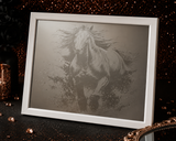 Laser Engraved Horse Mirror | Rustic Equestrian Wall Decor