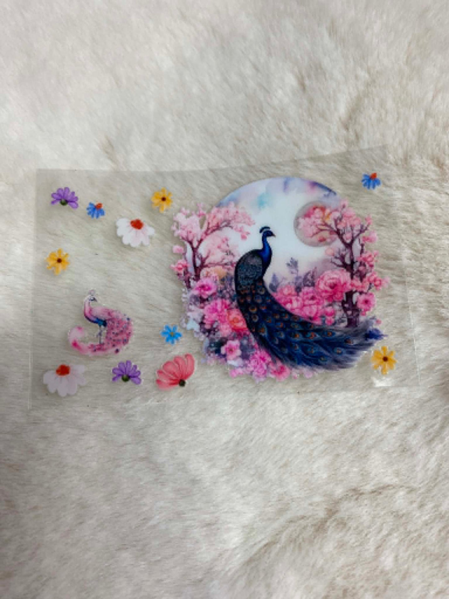 Peacock Bloom UV DTF Decal – Bank Card Wrap