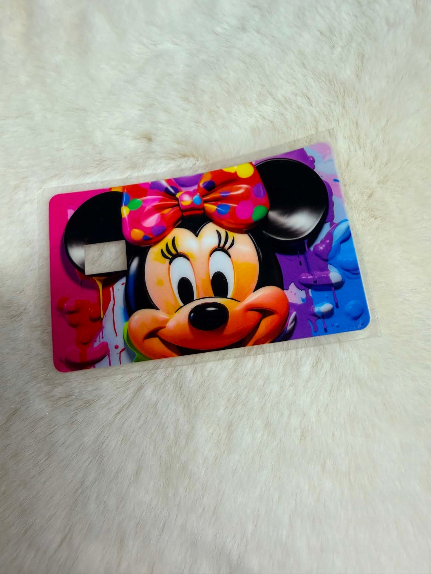 Neon Splash Minnie Bank Card Decal 🎀🌈✨