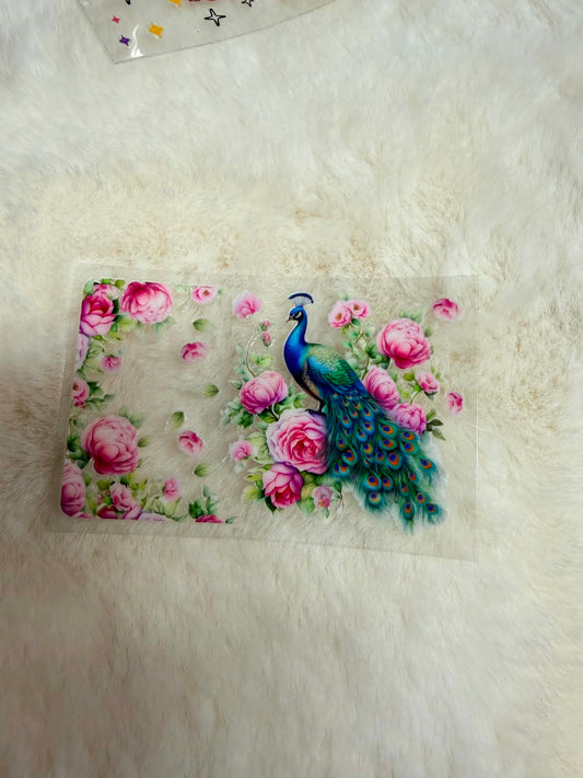 Rose Garden Peacock Bank Card Decal 🦚🌸✨
