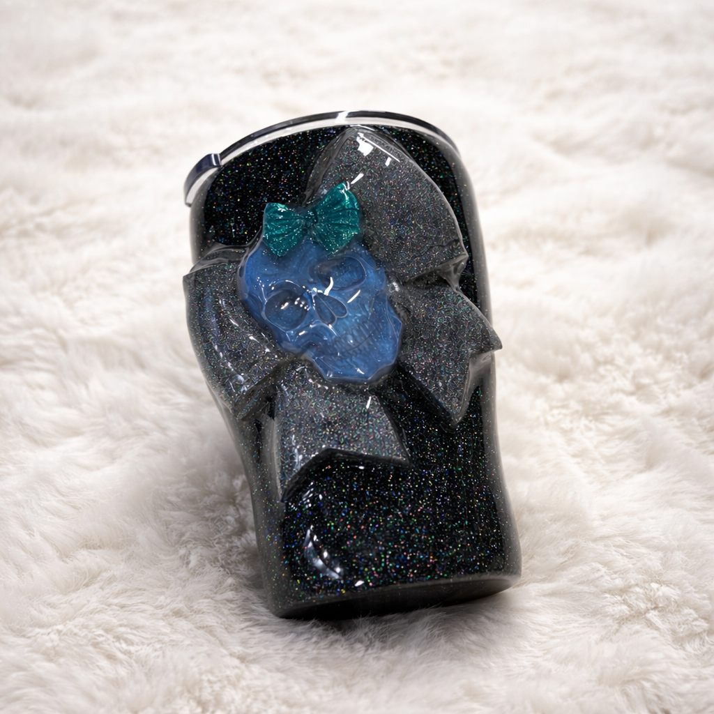 Midnight Bow Skull 12oz Modern Curve Tumbler