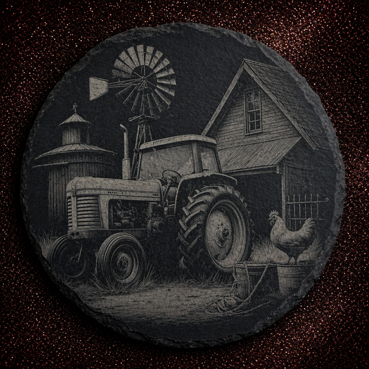 Rust & Dust – Engraved Slate Coaster