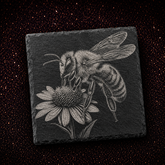Honey & Chaos – Engraved Slate Coaster