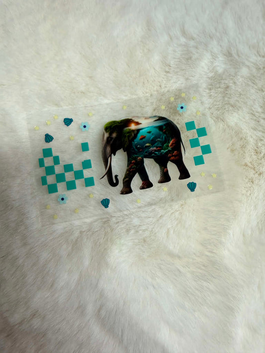 Ocean Dream Elephant UV DTF Decal 🌊🐘✨