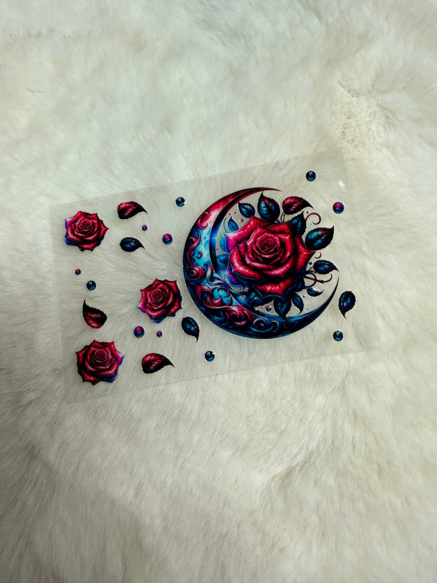 Midnight Rose Moon UV DTF Decal 🌙🌹✨