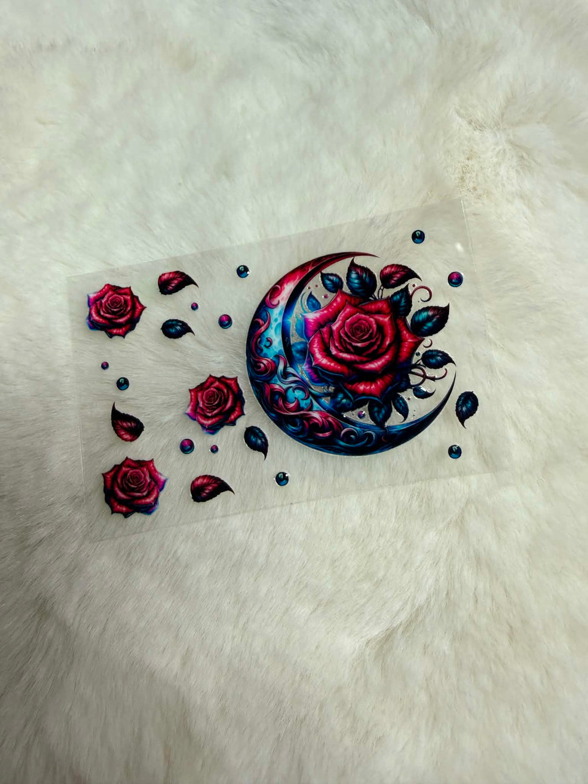Midnight Rose Moon UV DTF Decal 🌙🌹✨