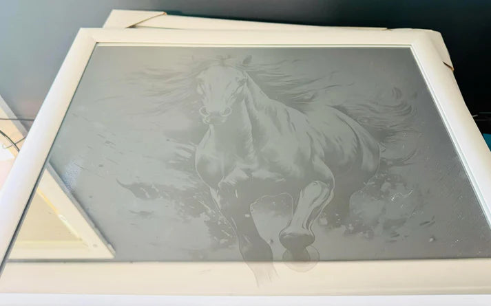 Laser Engraved Horse Mirror | Rustic Equestrian Wall Decor