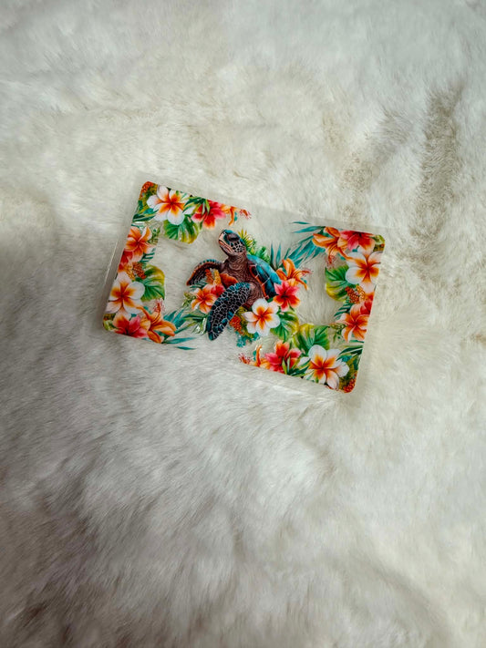 Island Tide Turtle Bank Card UV DTF  🌺🐢✨